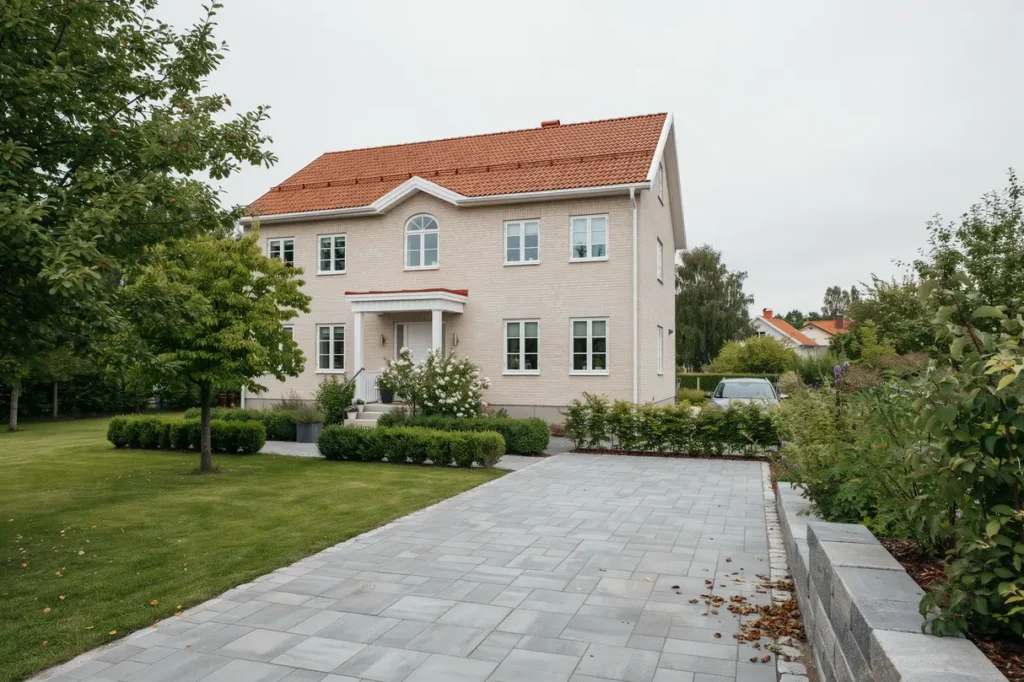 stens ttning av uppfart och ny st dmur i noltorp alings s