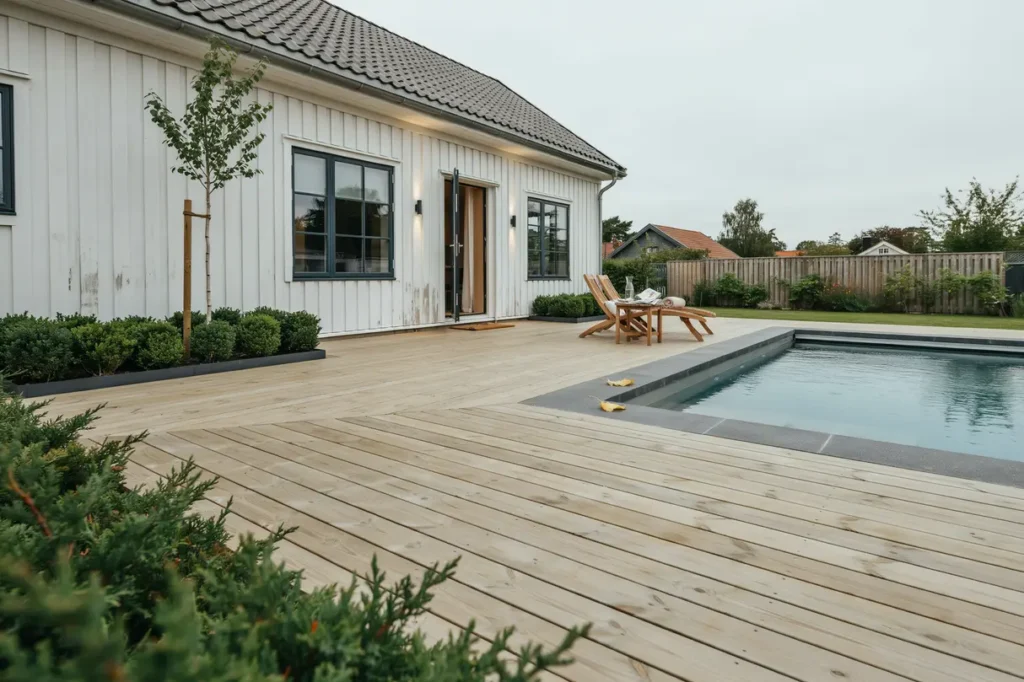 ny altan med integrerat poold ck vid villa i nolby alings s