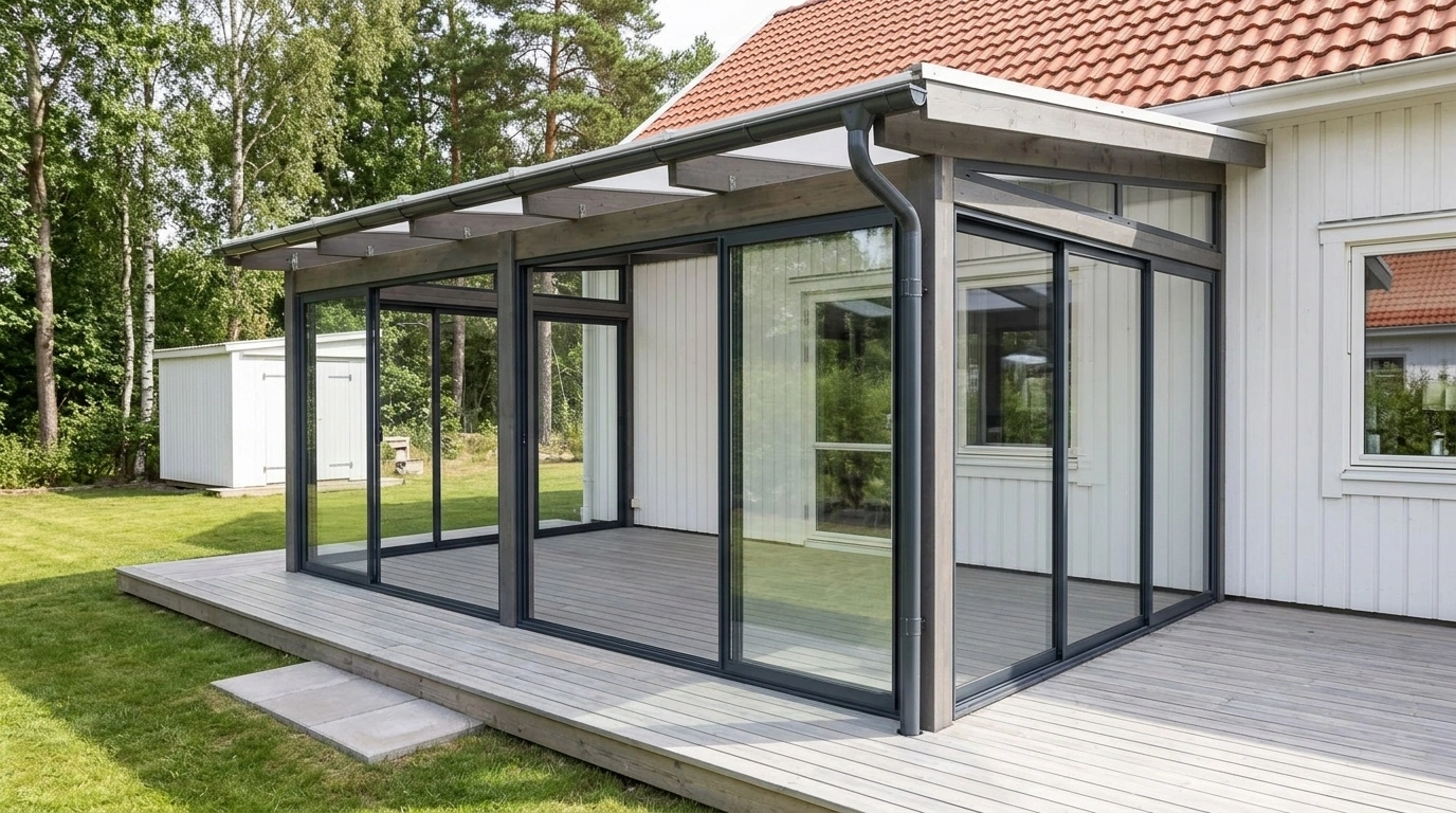 bygga uterum inglasad veranda alingsas vastergotland